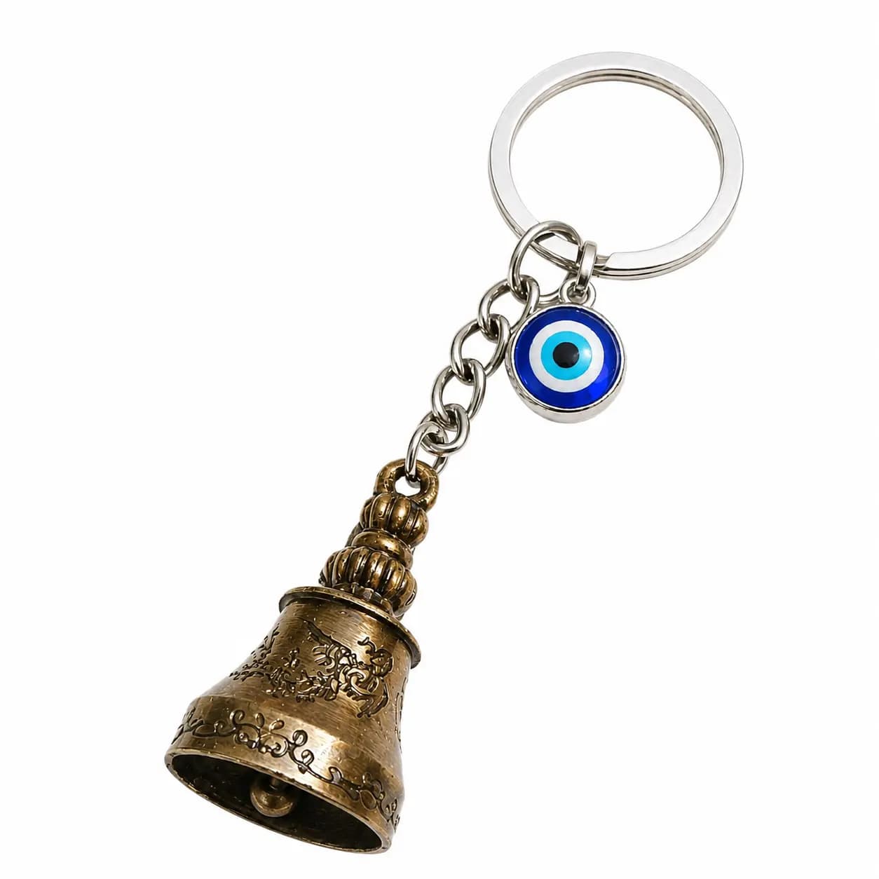 Vintage Bell Evil Eye Keychain